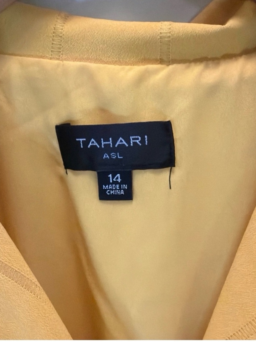 Tahari Bright Yellow Belted Midi Shirt Dress Size 14 - Picture 8 of 8